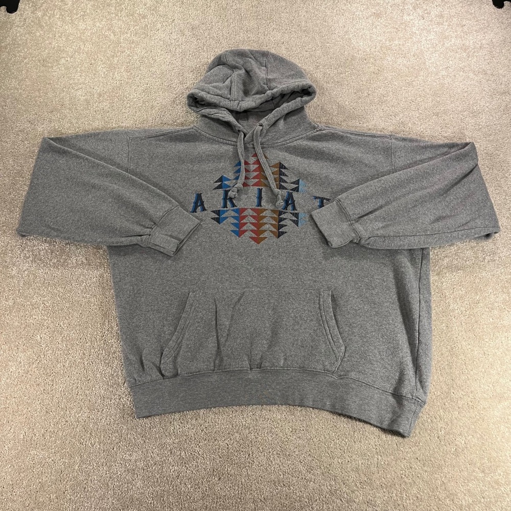 Ariat Hoodie Womens Large Gray Southwestern Graphic Pullover Sweatshirt